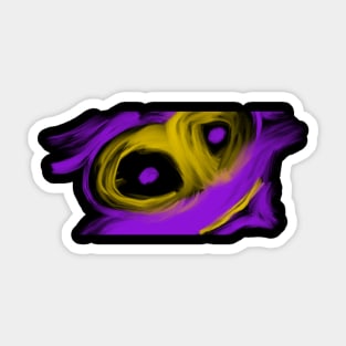 Abstract face yellow purple Sticker